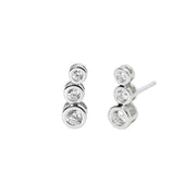 Mabina Orecchini a lobo in argento con tre zirconi 563247